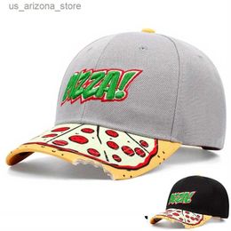 Ball Caps Pizza Baseball Hat Mens Bite Mark Peak Design Truck Hat Mens 2024 Casual Sun Hat Cotton Adjustable Button Hat Mens Q240425