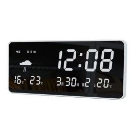 Clocks Bluetooth Calendar Desk Clock USB Mirror WiFi Weather Forecast Network Electronic Clock Desktop Office Led Alarm Clock