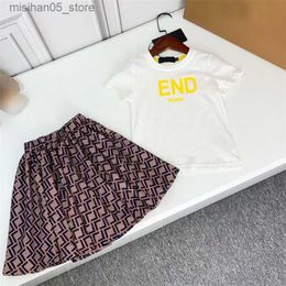 Clothing Sets Designer Kids Classic Brand Baby Girls Clothes Suits Fashion Letter Skirt Dress Suit Childrens 3 Colours High Quality Q240425