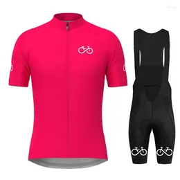 Racing Sets 2024 Summer Men's Red Cycling Jersey Set Quick Drying Sport Clothing MTB Bicycle Jerseys Bike Uniform Hombre