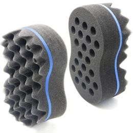 2024 Double Sided Wave-shaped Sponge Brushes Multi-holes Side Braid Twist Hair Curl Wave Hair Sponge Brush Comb Hair Styling Tools for Hair