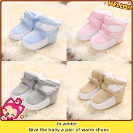 Boots Newborn Baby Cotton Bootis Boys Girls Toddler First Walkers Shoes Angel Wings Comfortable Soft Antislip Warm Infant Crib Shoes