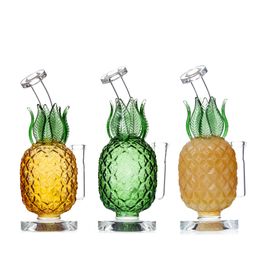 Pineapple Bong Hookahs Smoke Pipe Dab Rigs Water Bong Smoking Pipes Design 7.8 Inch Height 14.4mm Joint with Quartz Banger Or Slide Bowl