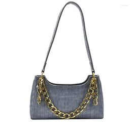 Shoulder Bags 2024 Arrivals Women Bag For Female PU Leather Crocodile Pattern Design Modern Stylish Girl Daily Shopping Chain