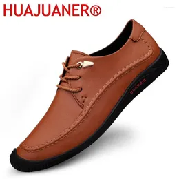 Casual Shoes 2024 Genuine Leather Men's Moccasins Men Loafers Spring Autumn Fashion Sneakers Male Lace-up Leisure Walk