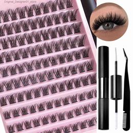 False Eyelashes DIY eyelash extension kit with waterproof and strong clusters that maintain adhesion sealing push flower cluster Q240425