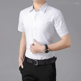 Men's Dress Shirts Summer Business Short Sleeved White For Men No Iron Wrinkle Resistant Slim Fitting And Blouse