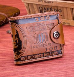 Manufacturers direct sal exquisite atmosphere men buckle short wallet retro US dollar pattern buckle zero wallet8273441