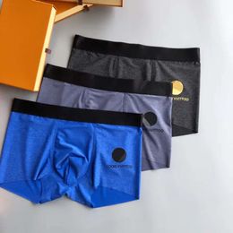 Mens Luxury Underwear Underpants Underwears Designer Short Boxer Ice Silk Summer Ultra Thin Section Loose Shorts Head Slit Briefs Drawers Kecks Thong WSXO