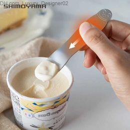 Ice Cream Tools Self melting ice cream spoon aluminum creative cute small dessert spoon silver pudding cake spoon tableware set Q240425