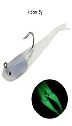 75cm 6g Bionic Fish Hook Soft Baits Lures Jigs Hooks Luminous Silicone Fishing Gear 10PiecesLot F79973236