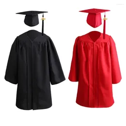 Clothing Sets Kids 2024 Graduation Cap Gown Suit Tassel Hat Academic Dress Student Kindergarten Primary School