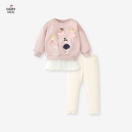 Autumn New Girls Hoodie Set Cartoon Children's Pants Set Long Sleeve Pure Cotton Children's Clothes