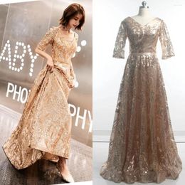 Party Dresses Bling Evening Dress Burgundy Black Sequins Boat Neck Half Sleeves Lace Up A-line Floor Length Plus Size Women Formal Gown