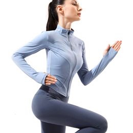 Designers Mulheres Yoga Suit Autumn e Winter Top de mangas compridas femininas em pé pescoço pescoço de ponta de fitness secagem rápida corrida