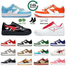 aaa+ Quality Stases Womens Mens Trainers Casual Shoes Shark Black White Baby Blue Orange ABC Camo Green Pastel Pink Grey Patent Leather Sports Designer Sneakers Eur 45