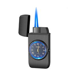 Iatable Without Gas Lighter Must Have A Dual-purpose Multi-function Windproof Cigarette Lighting Accessories with Time Dial Men Metal