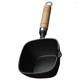 Pans Square Small Iron Pot With High Heat Oil Reusable Fried Egg Molds Melting Nonstick Frying Pan Wooden Mini Pancake