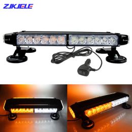 Lamp 30 LEDs Strobe Flashing Light Bar Double Side Amber Emergency Warning Lighting Beacon with Magnetic for Car Trailer Roof Safety