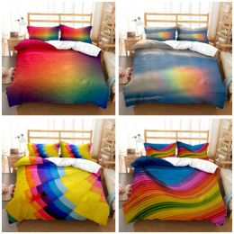 sets Rainbow Fresh classics Pattern Printing soft and comfortable comforter bedding sets Customizable Complete size