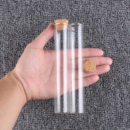 Storage Bottles Jars 5 60ml test tubes with cork stoppers 25 * 150mm glass Terrarium spice jar bottles for DIY process laboratory accessories H240425