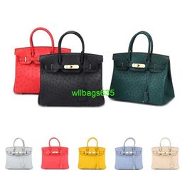 Bk 2530 Handbags Ostich Leather Totes Trusted Luxury Bags South African Ostrich Leather Bag for Women 2024 New Genuine Leather Bag for Women Eu have logo HBZUZS