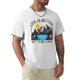 Men's Polos Life Is Better At The Lake Beautiful T-Shirt Design Customs Your Own Quick Drying Vintage Clothes Mens