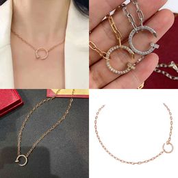 Nail Necklace Clou Series Pendant Gold Plated Women For Man Diamond T0p Advanced Materials Brand Designer European Size Anniversary Gift 011 Original Quality