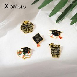Brooches Graduation Series Enamel Pin Trencher Cap Books Flowers Badges Metal For Graduate Jewelry Accessories Gifts