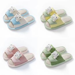 Home slippers summer shoes Indoor sandals cute little bear ladies slip soft non slip bathroom deck family slippers abcd9