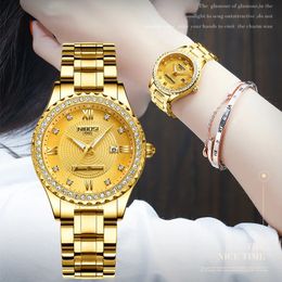 NIBOSI Women Watches Top Brand Luxury Gold Ladies Watch Stainless Steel Band Classic Bracelet Female Clock Relogio Feminino 240425