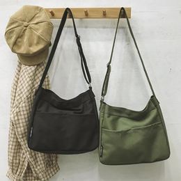 Drawstring Large Capacity Shoulder Women's Bag Female Canvas Messenger Crossbody Casual Tote Designer Shopper Travel Olid Simple Woman