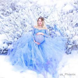 Maternity Dresses Sepzay Pregnant Women Mermaid Long Maxi Off Shoulder Gown Tulle Photo Shoot Maternity V Neck Lace Dress Baby Shower Outfit
