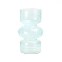 Vases Glass Hydroponic Flower Vase 3-Layer Circular Stacking Design For Home Office Table Decoration