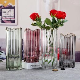 Vases Home Decor Colorful Glass Vase Small Hydroponic Plant Bottle Living Room Dried Flower Decoration