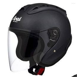 Motorcycle Helmets Sz-4 Matte Black Half Helmet Summer Season Women And Men Racing Ece Appd Casco Casque Drop Delivery Automobiles Mot Otj30