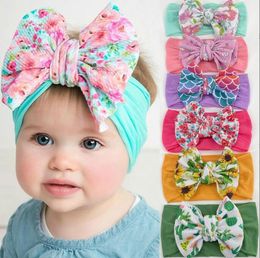 Hair Accessories Does Shrink Infant Nylon Printing Stimulating No Fading Band Elasticity Headband Skin-friendly Bow Soft