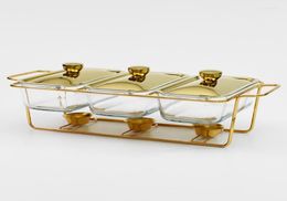 Plates Wedding Party Luxury Glass Chafing Dish El Serving Gold Buffet Warmer9606349