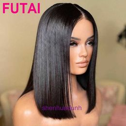 100% Human Hair Full Lace Wigs Double Drawn Bone StraightHuman Wig BOB