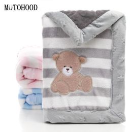 sets MOTOHOOD Fleece Baby Blanket Swaddling Bedding Newborn Thermal Soft Fleece Blanket Solid Bedding Set Cotton Quilt Infant Swaddle