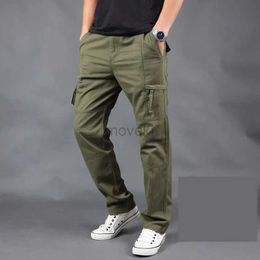 Men's Pants Autumn Winter Mens Cargo Pant Mens Casual Multi Pocket Military Tactical thick Male Outwear Army Straight slacks Long Trousers d240425