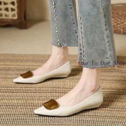 Dance Shoes Platform Low Heeled For Women's Elegant Square Buckle Soft Leather Comfortable Flat Female