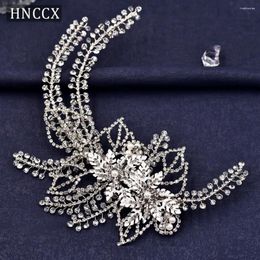 Hair Clips HNCCX Shiny Rhinestone Hairpin Bridal Fashion Head Decoration Bridesmaid Alloy Leaves Piece Woman Wedding Headwear CP254