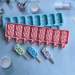 Ice Cream Tools 8-hole diamond popsicle silicone mold chocolate candy jelly ice cream making mold cake baking set ice tray DIY party snack gift Q240425