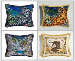 luxury tiger leopard cushion cover doublesided animals print velvet pillow cover european styl sofa decorative throw pillow cases 1297178