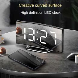 Clocks Large Screen Table Clock Dimmable Led With Temperature Date Time Desktop Electronic Clock Desk Decor Mirror Digital Clock