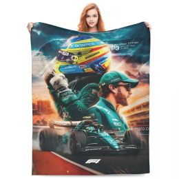 sets Fernando Alonso Throw Blanket Fleece Bedding Throw Blankets Cosy Lightweight for Couch Bedding Throws