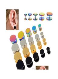 Gold Black Stainless Steel Cheater Faux Fake Ear Plugs Flesh Tunnel Gauges Tapers Stretcher Earring 614Mm Bd6Ue9934110