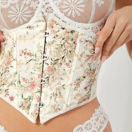 Elastic Underbust Corset with Embroidery Pattern Woman Curved Waist Shaper Modelling Slimming Waist Belt Girls Wholesale 240422