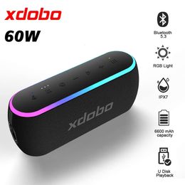 60W XDOBO X8 III Bluetooth Speaker Wireless Subwoofer IPX7 6600mah Dual Bass Power Bank Outdoor Loudspeaker for Smart Phone TV